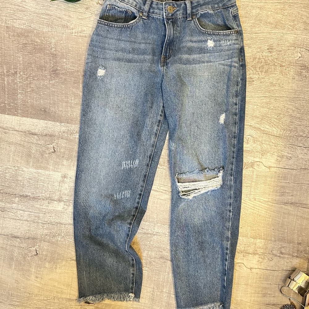 Sincerely Jules Distressed Light Blue Boyfriend Jeans